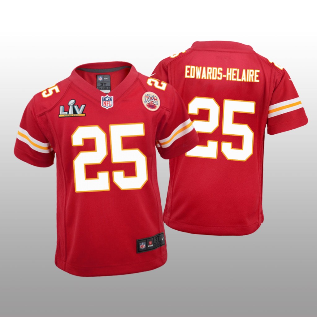Kansas City Chiefs Clyde Edwards-Helaire Red Game Jersey Super Bowl LV - Youth