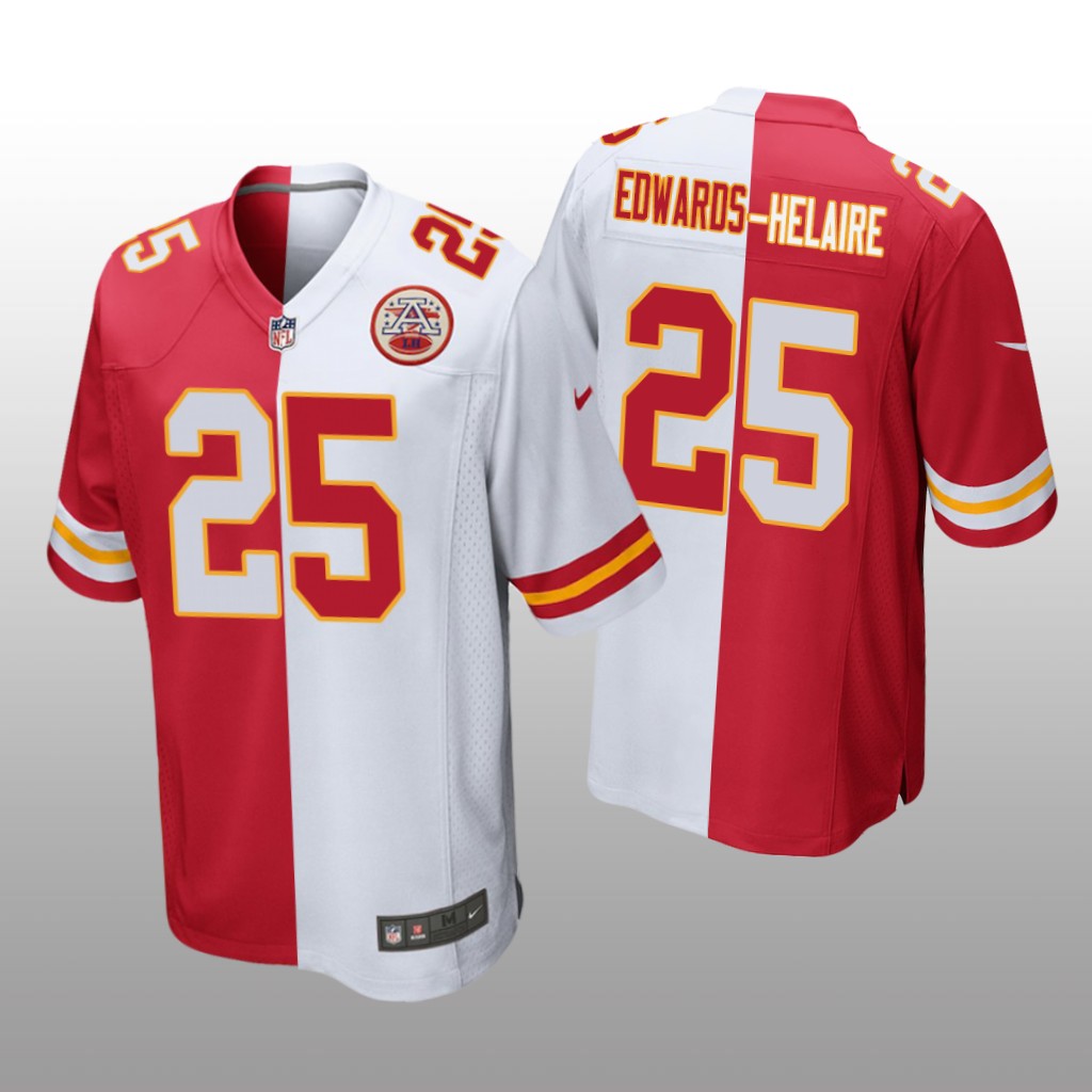 Kansas City Chiefs Clyde Edwards-Helaire Red White Two Tone Jersey Split - Men's