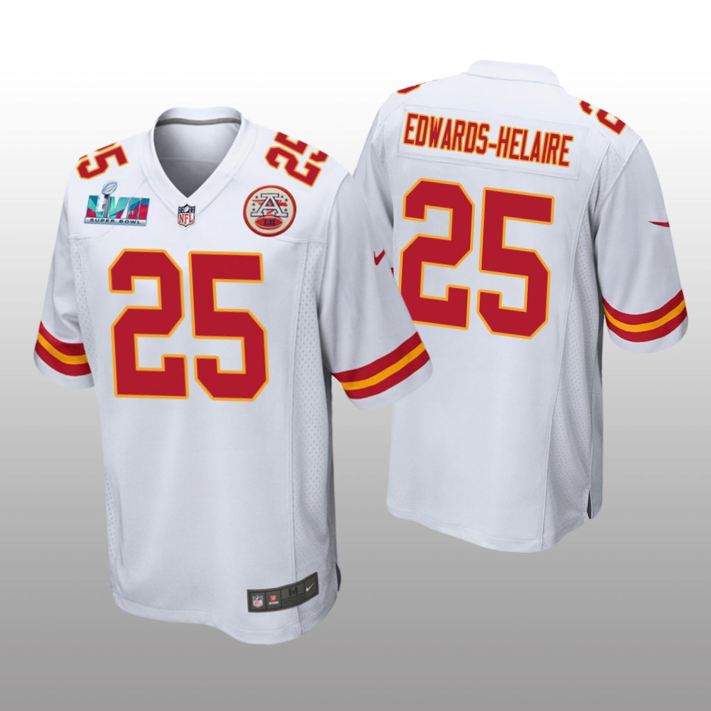 Kansas City Chiefs Clyde Edwards-Helaire White Game Jersey Super Bowl LVII - Men's