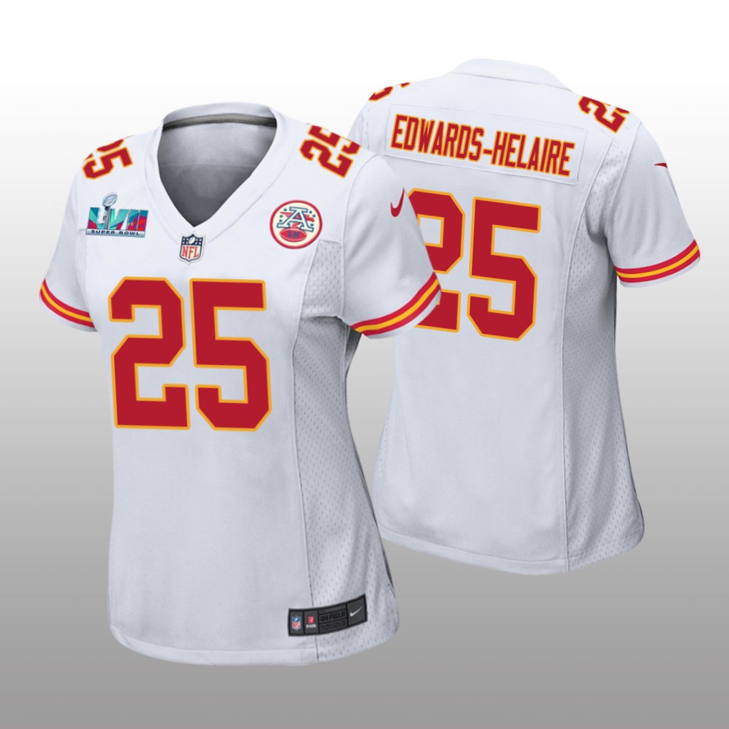 Kansas City Chiefs Clyde Edwards-Helaire White Game Jersey Super Bowl LVII - Women's