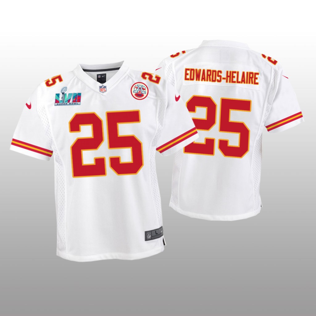 Kansas City Chiefs Clyde Edwards-Helaire White Game Jersey Super Bowl LVII - Youth