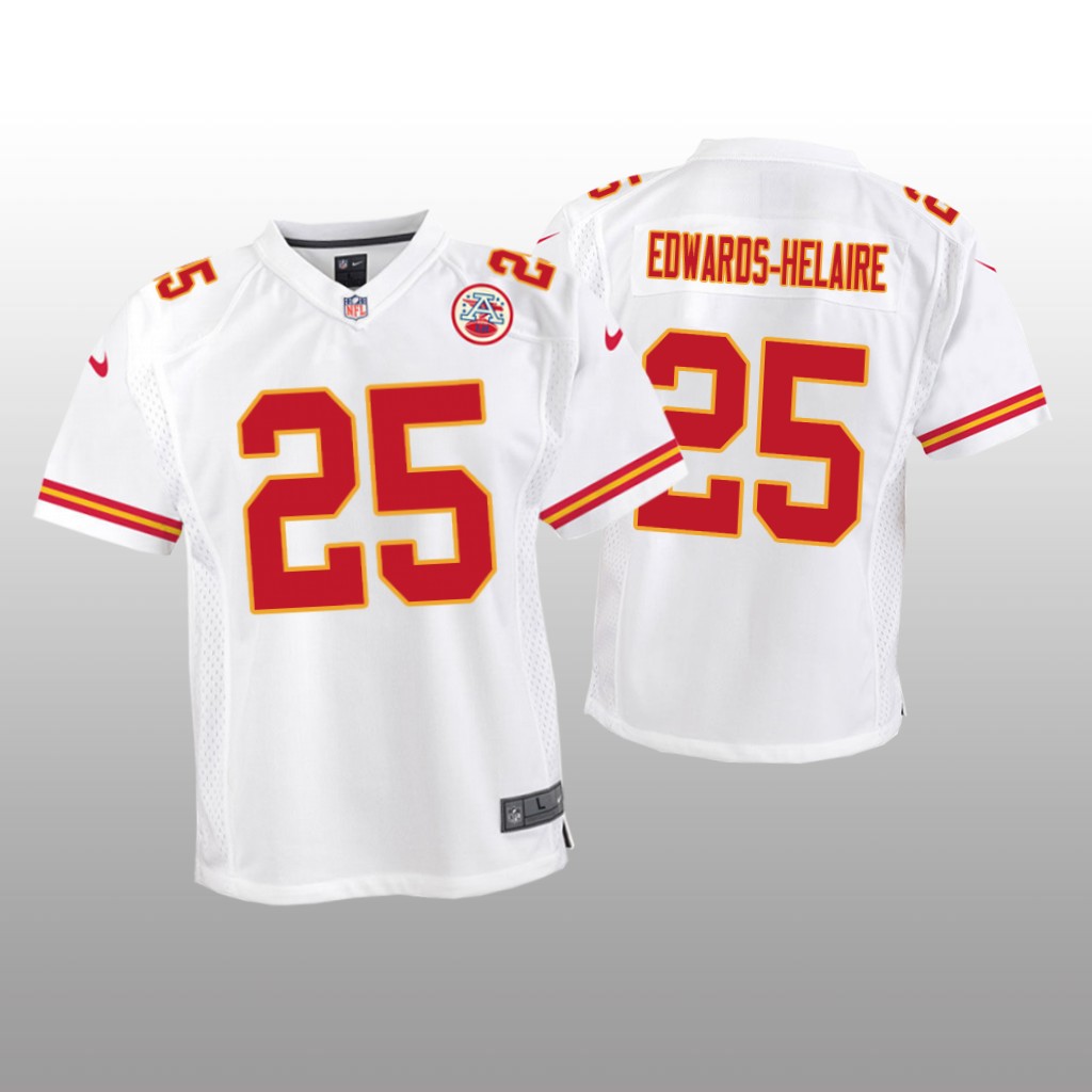 Kansas City Chiefs Clyde Edwards-Helaire White Jersey Game - Youth