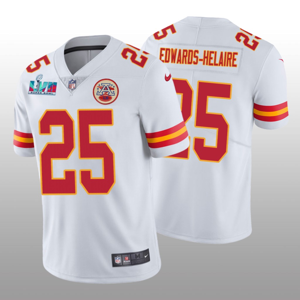 Kansas City Chiefs Clyde Edwards-Helaire White Vapor Limited Jersey Super Bowl LVII - Men's