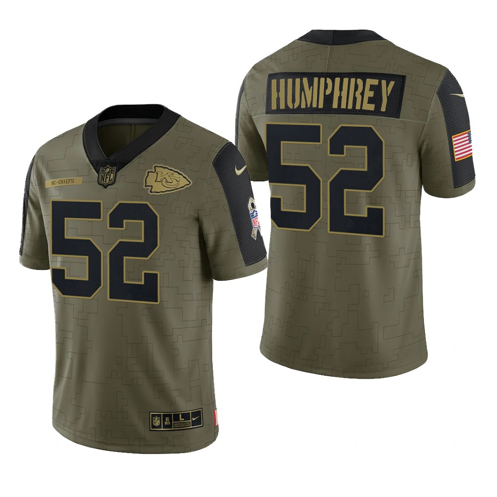 Kansas City Chiefs Creed Humphrey Olive Limited Jersey 2021 Salute To Service - Men's