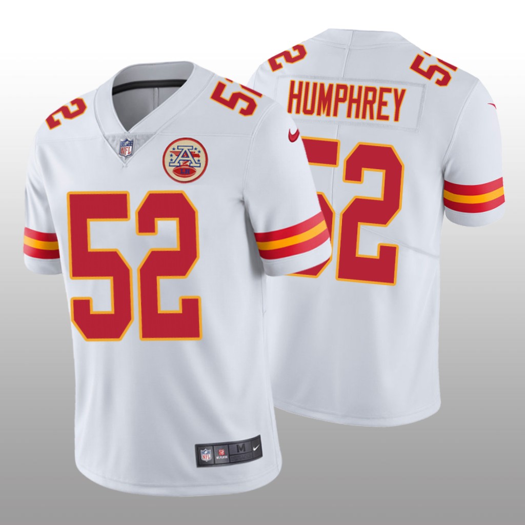 Kansas City Chiefs Creed Humphrey White Jersey Vapor Limited - Men's