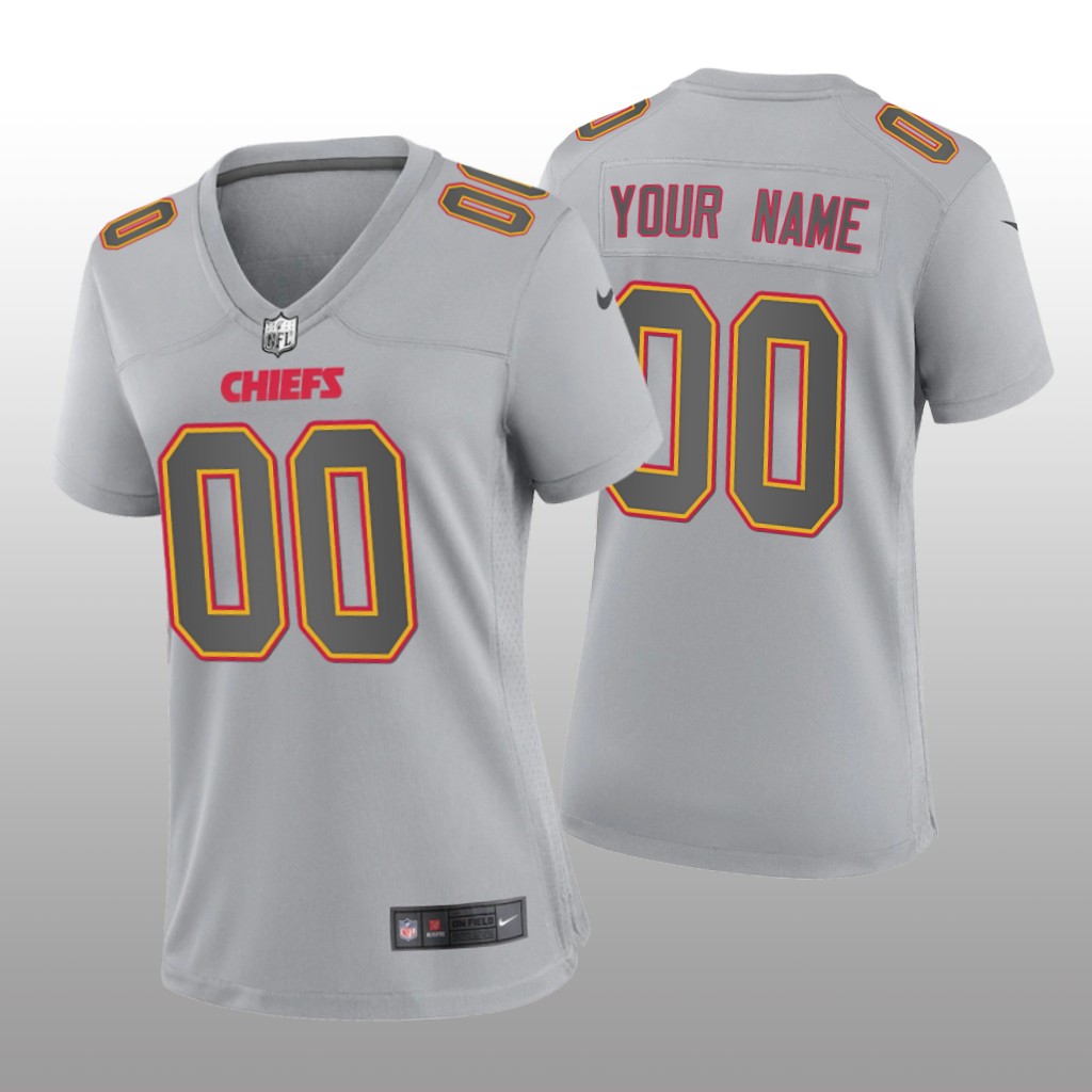 Kansas City Chiefs Custom Gray Jersey Atmosphere Fashion Game - Women's