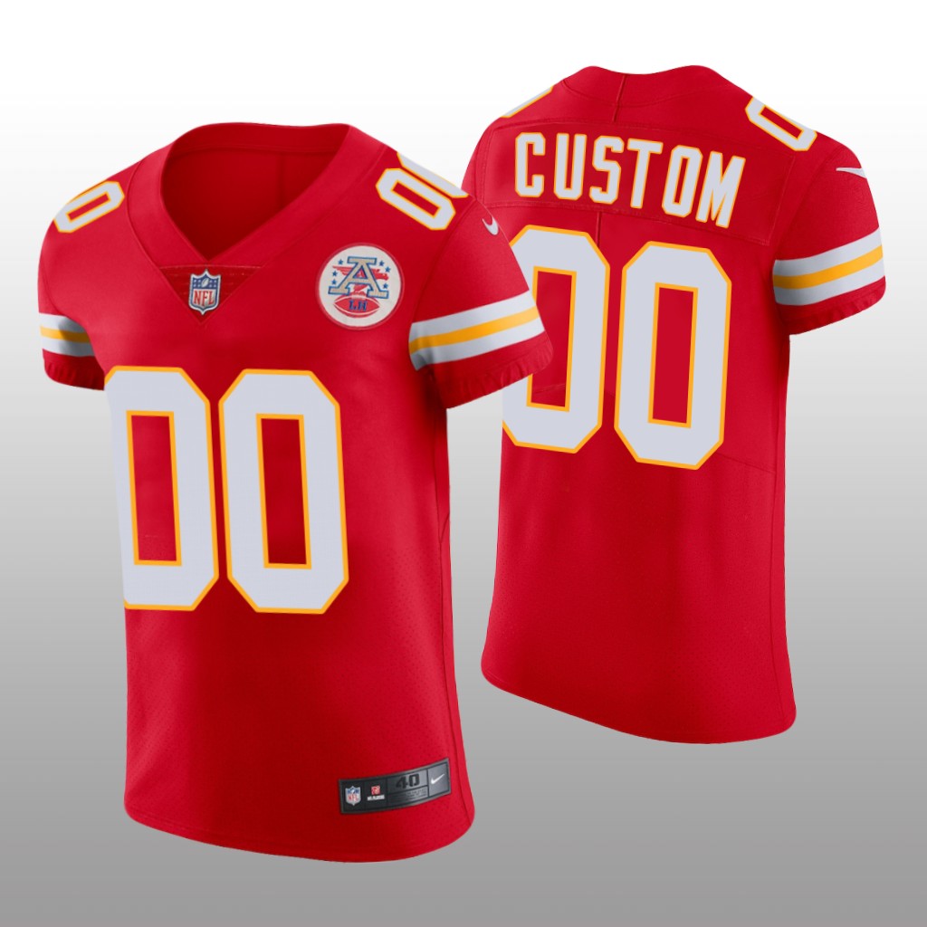 Kansas City Chiefs Custom Red Jersey Vapor Elite Men's