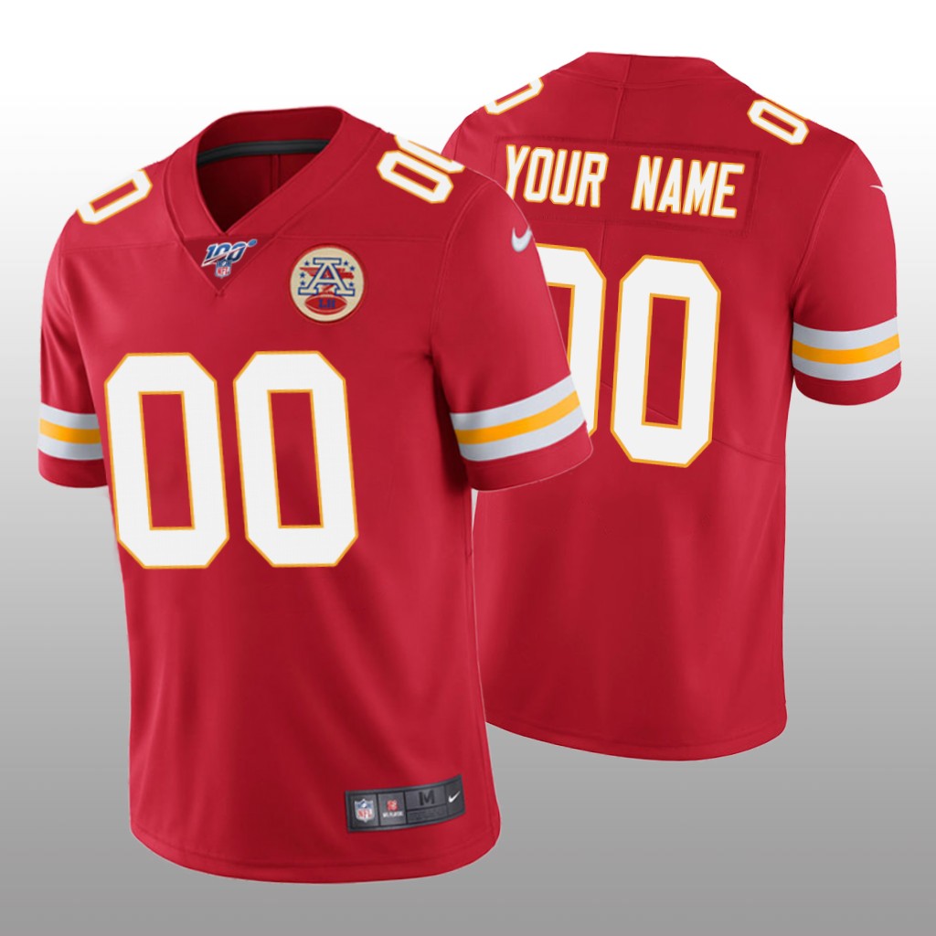 Kansas City Chiefs Custom Red Vapor Limited Jersey 100th Season - Men's