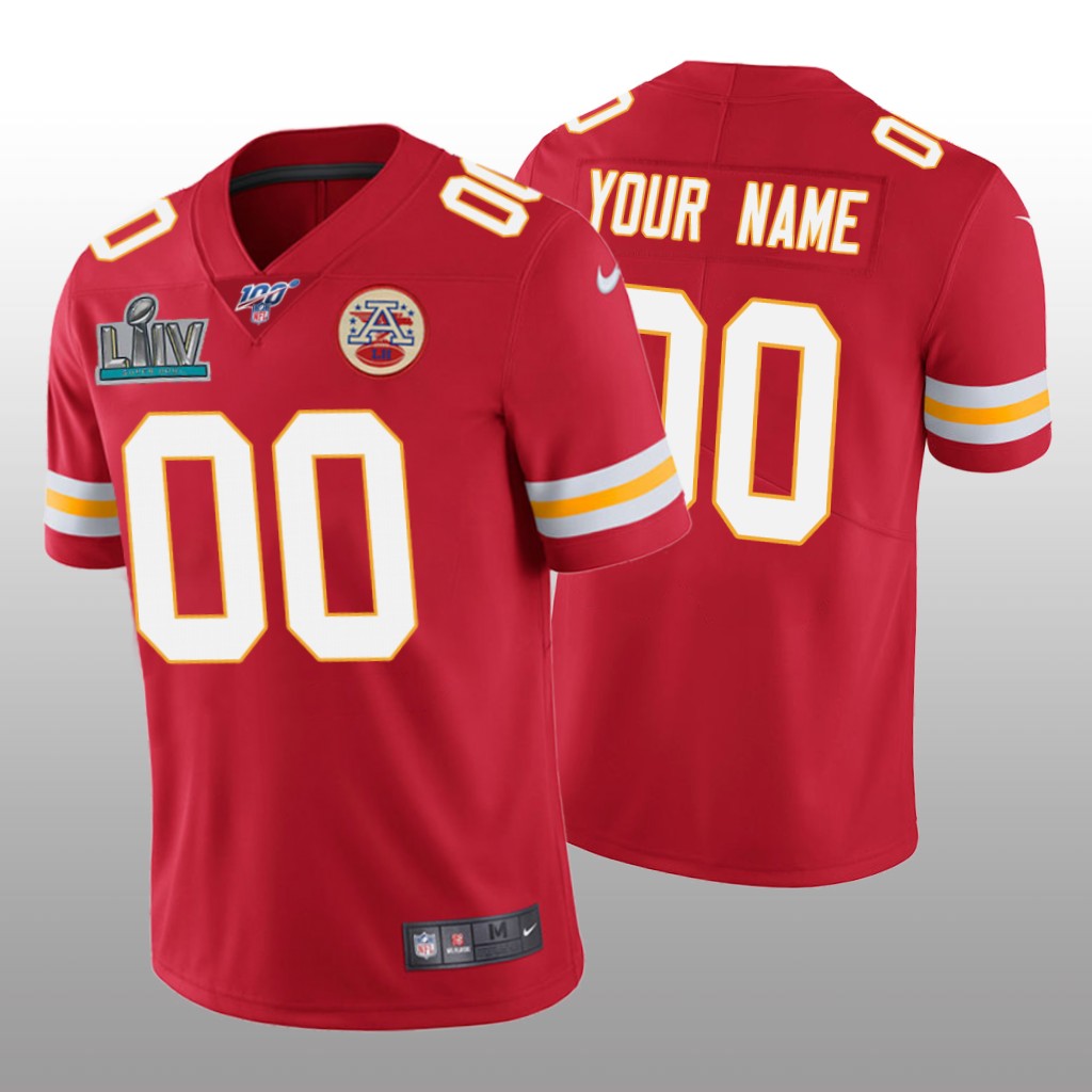 Kansas City Chiefs Custom Red Vapor Limited Jersey Super Bowl LIV - Men's