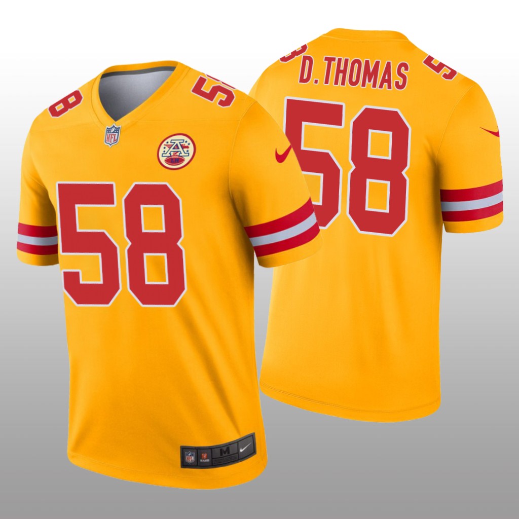 Kansas City Chiefs Derrick Thomas Gold Jersey Inverted Legend - Men's
