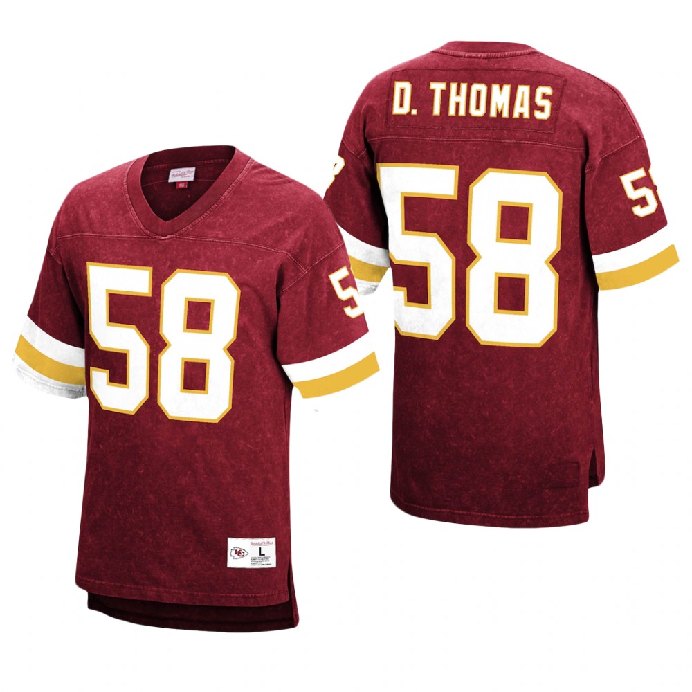 Kansas City Chiefs Derrick Thomas Red Retired Player Acid Wash - Men's