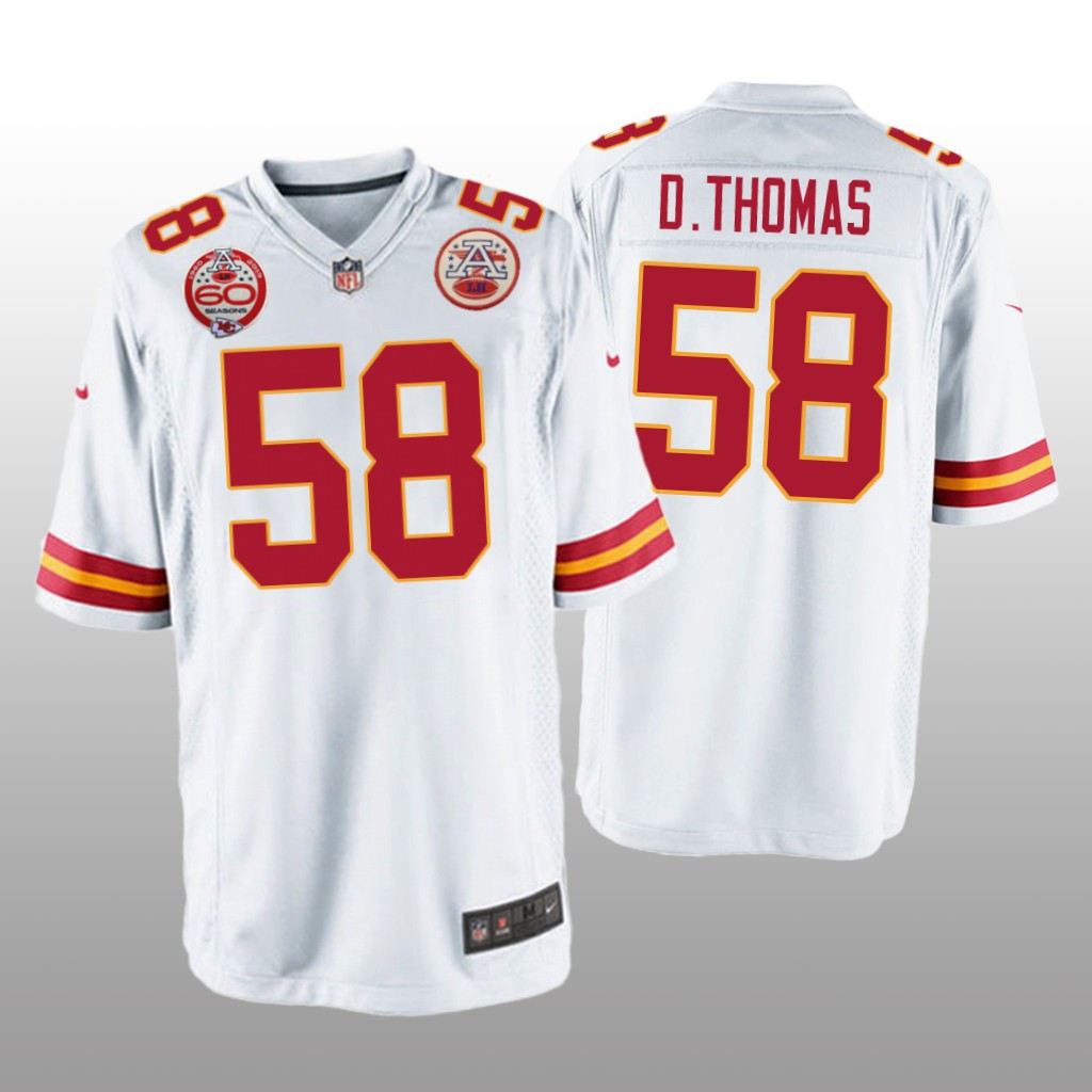 Kansas City Chiefs Derrick Thomas White Game Jersey 60th Anniversary - Men's