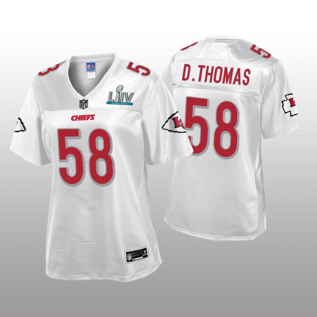 Kansas City Chiefs Derrick Thomas White Jersey Super Bowl LIV Champions - Women's