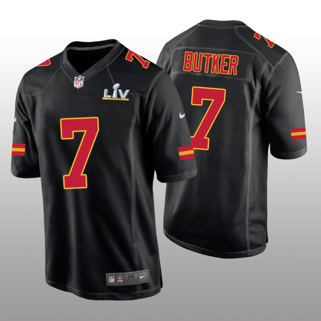 Kansas City Chiefs Harrison Butker Black Game Fashion Jersey Super Bowl LV - Men's