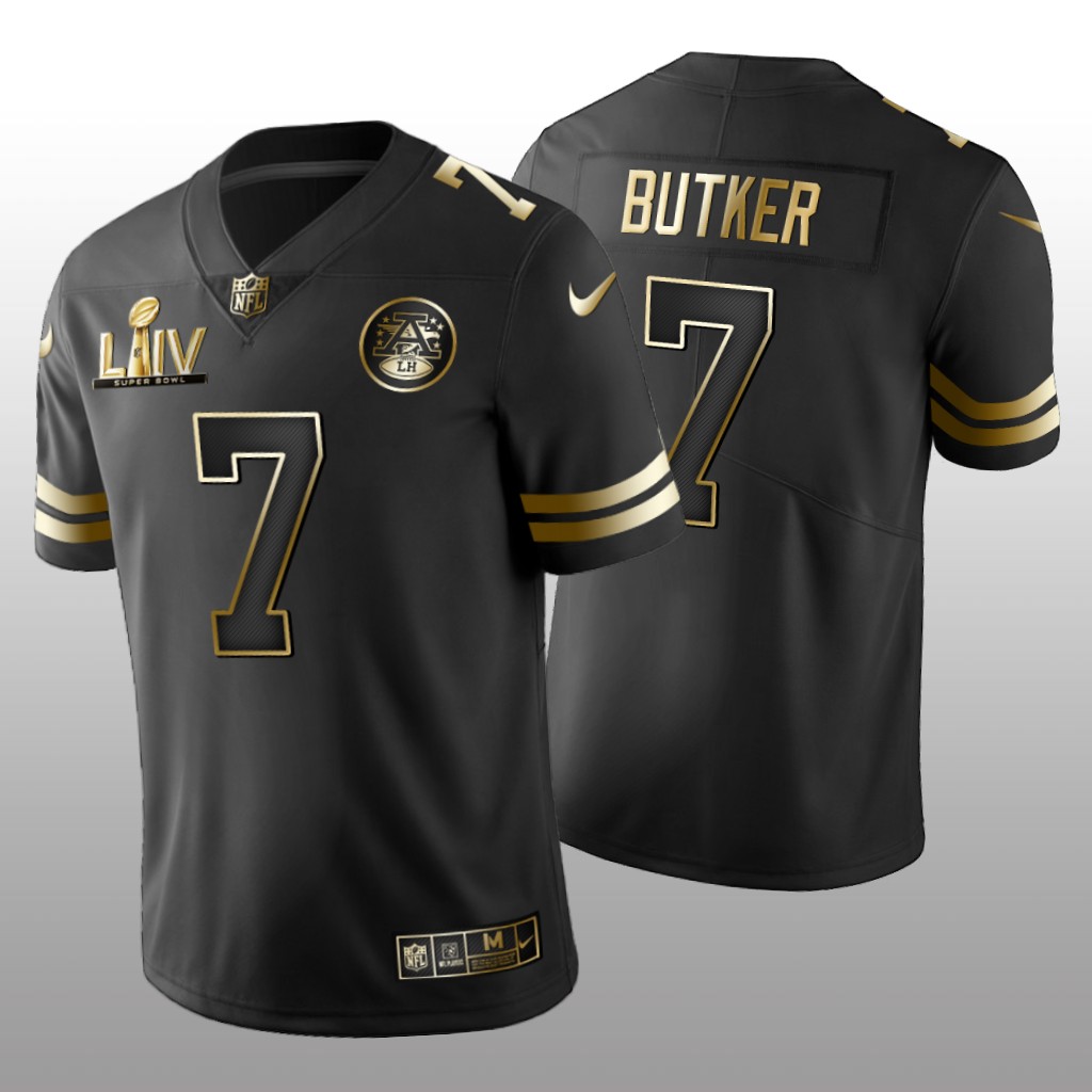 Kansas City Chiefs Harrison Butker Black Golden Edition Jersey Super Bowl LIV - Men's