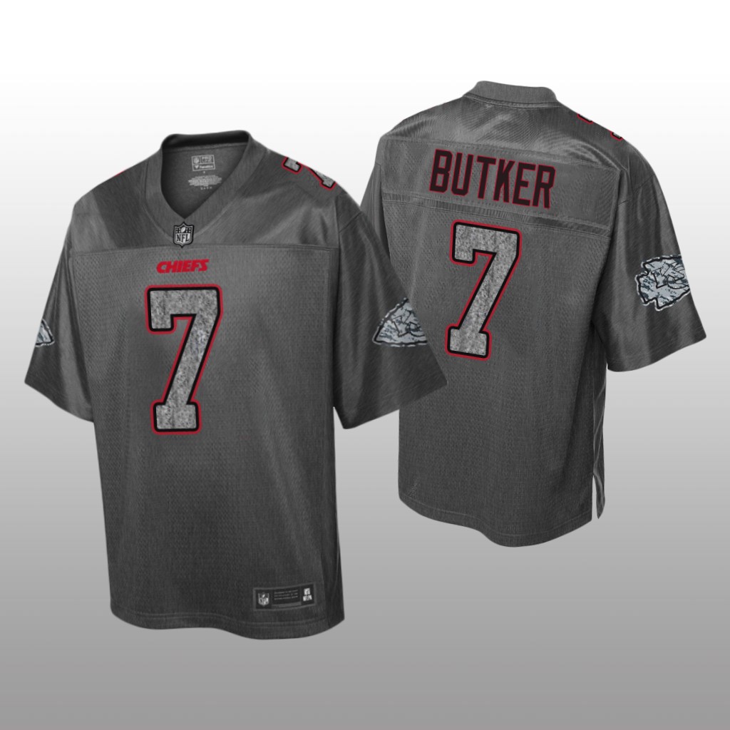 Kansas City Chiefs Harrison Butker Heather Charcoal Jersey Static Fashion - Men's
