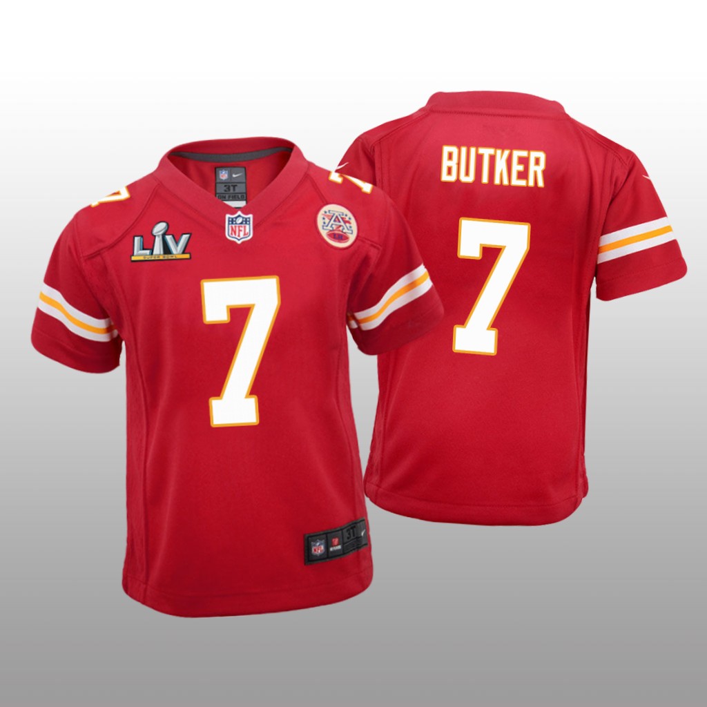 Kansas City Chiefs Harrison Butker Red Game Jersey Super Bowl LV - Youth