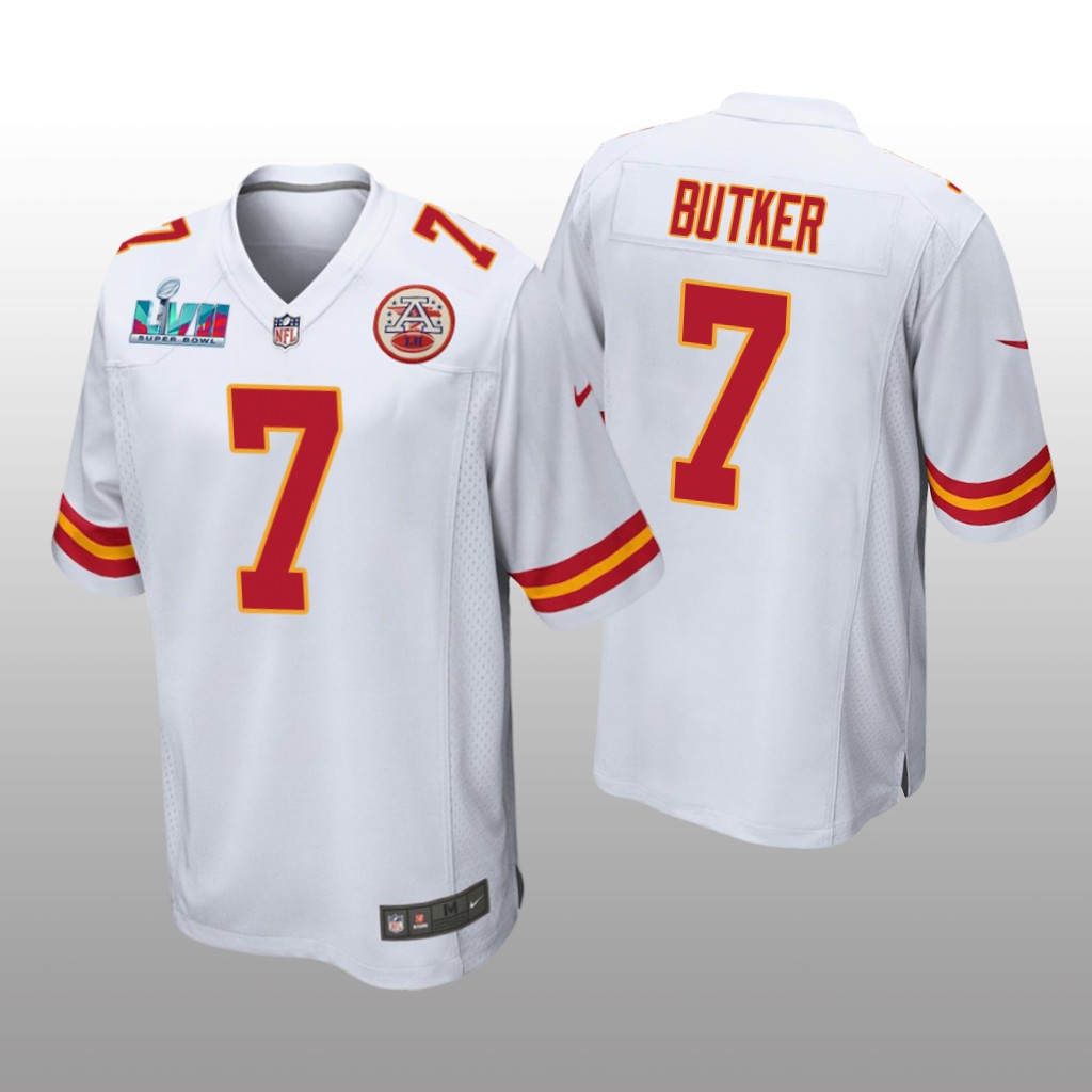 Kansas City Chiefs Harrison Butker White Game Jersey Super Bowl LVII - Men's