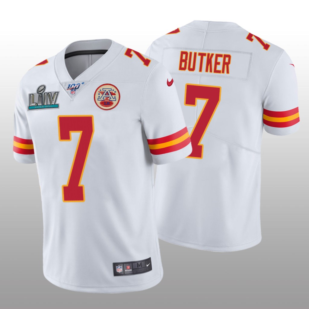 Kansas City Chiefs Harrison Butker White Vapor Limited Jersey Super Bowl LIV - Men's
