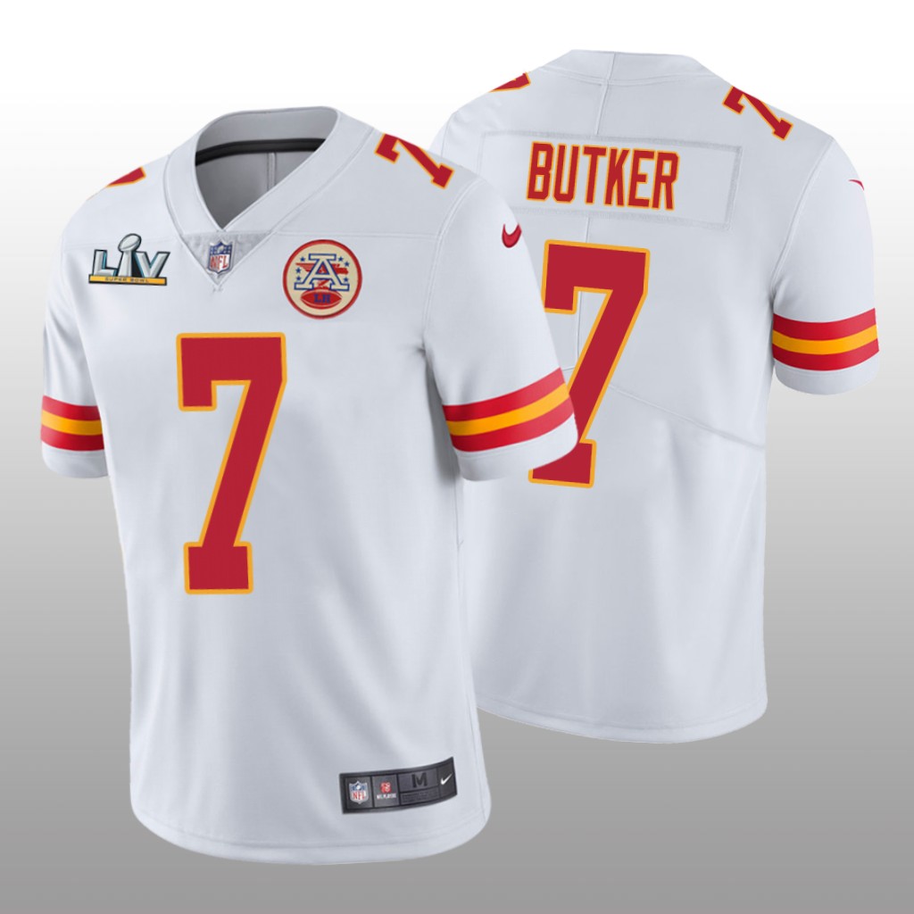 Kansas City Chiefs Harrison Butker White Vapor Limited Jersey Super Bowl LV - Men's