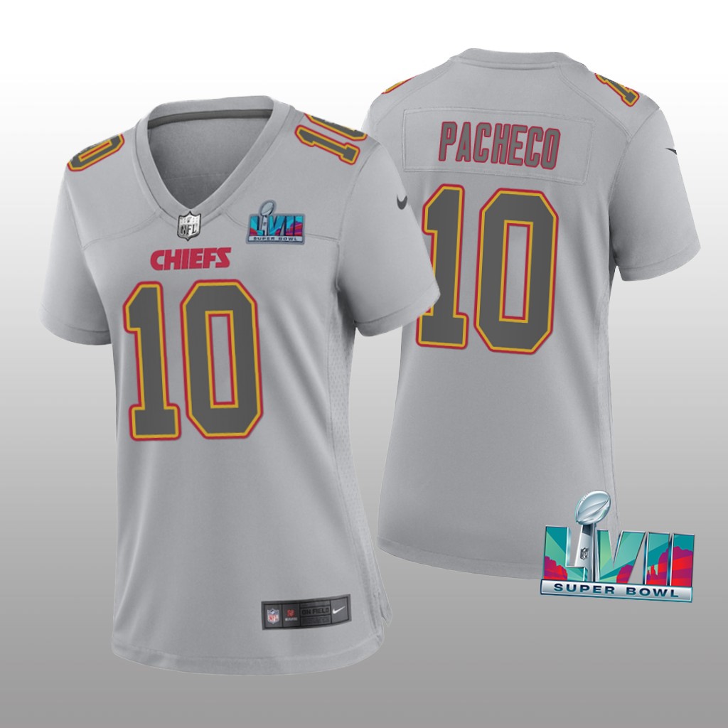 Kansas City Chiefs Isaih Pacheco Gray Atmosphere Jersey Super Bowl LVII - Women's