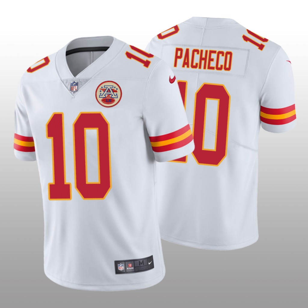 Kansas City Chiefs Isaih Pacheco White Jersey Vapor Limited Men's