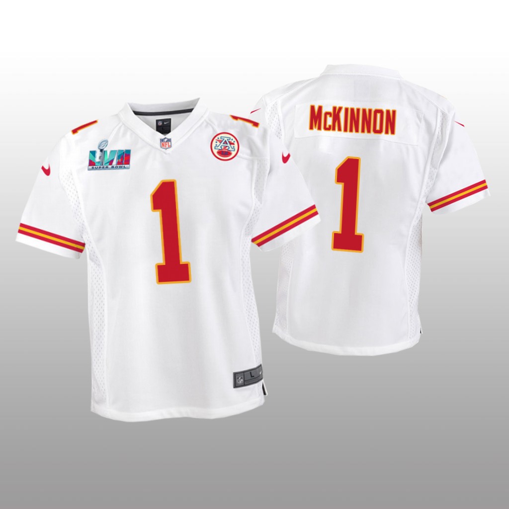 Kansas City Chiefs Jerick McKinnon White Game Jersey Super Bowl LVII - Youth