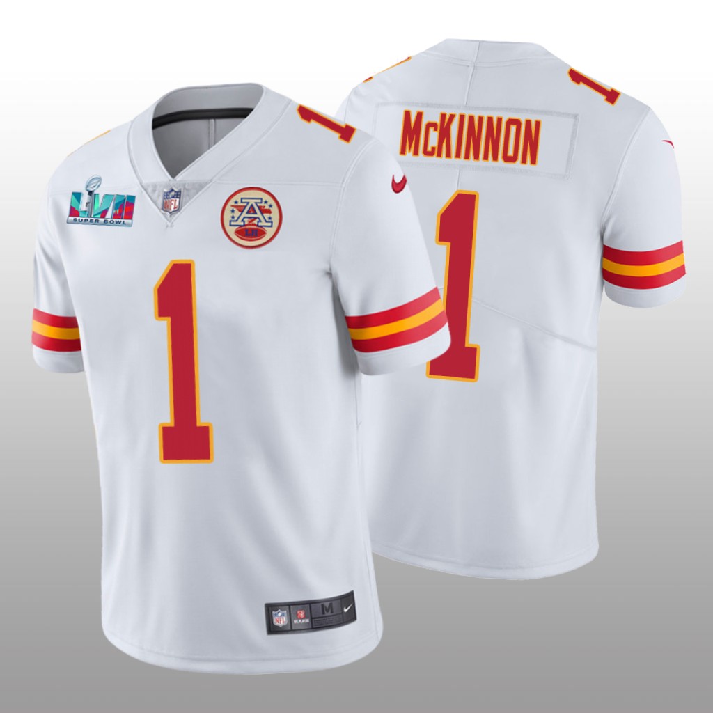 Kansas City Chiefs Jerick McKinnon White Vapor Limited Jersey Super Bowl LVII - Men's