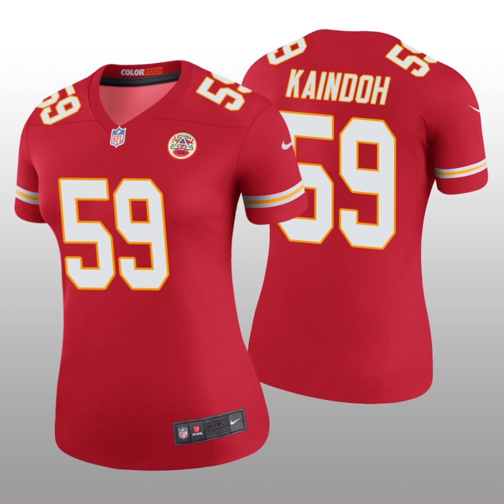 Kansas City Chiefs Joshua Kaindoh Red Jersey Color Rush Legend - Women's