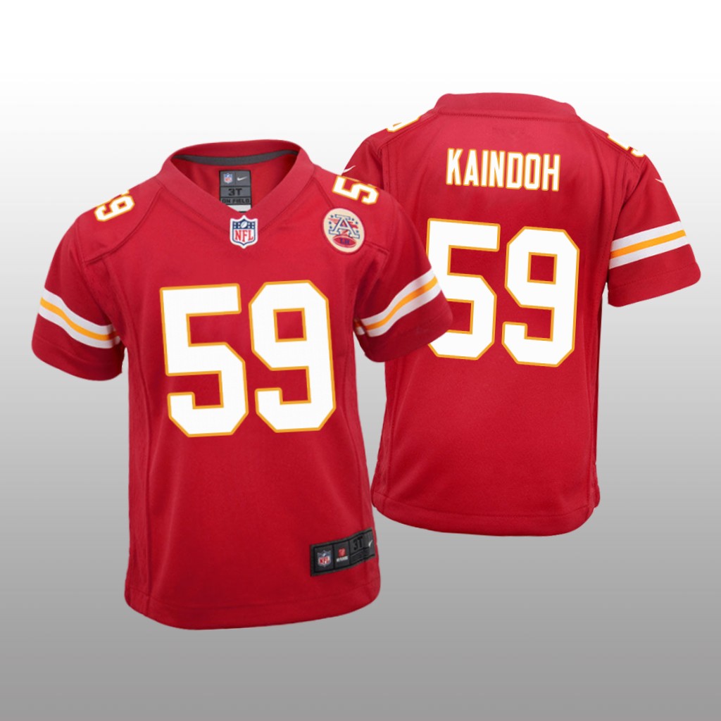 Kansas City Chiefs Joshua Kaindoh Red Jersey Game - Youth