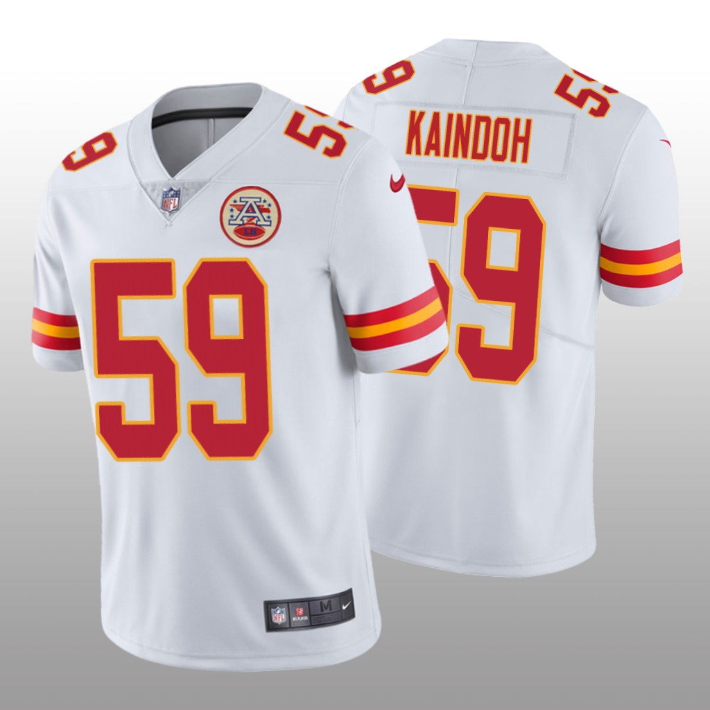 Kansas City Chiefs Joshua Kaindoh White Jersey Vapor Limited - Men's