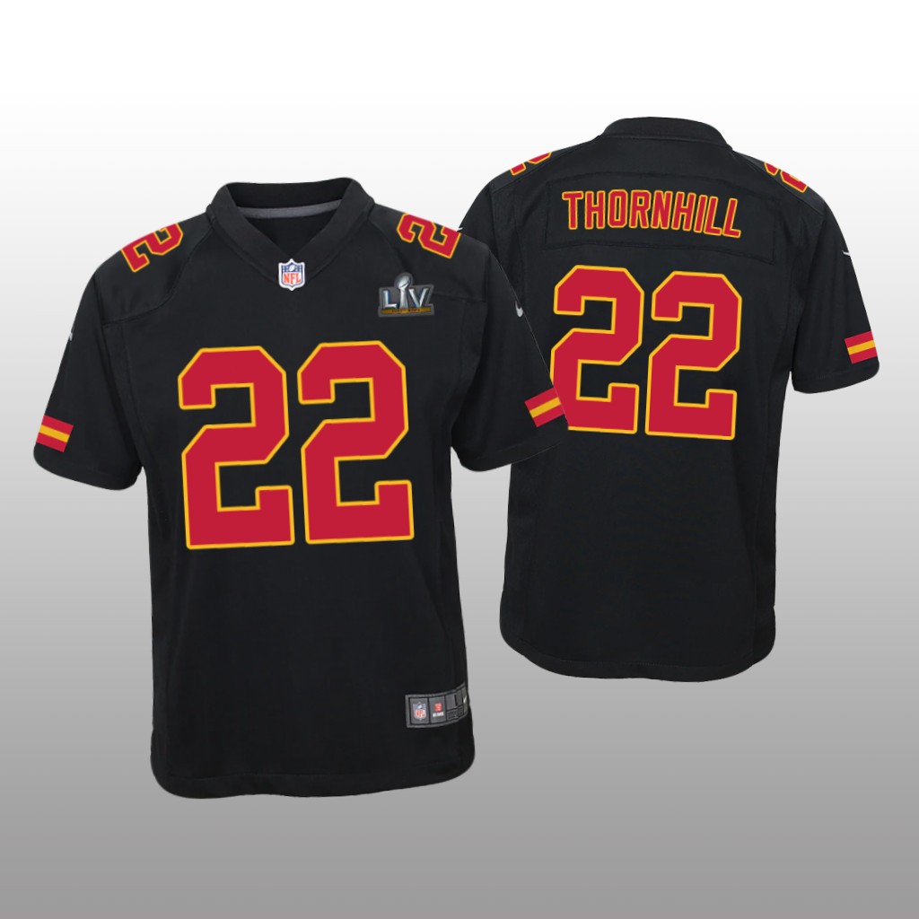 Kansas City Chiefs Juan Thornhill Black Game Fashion Jersey Super Bowl LV - Youth