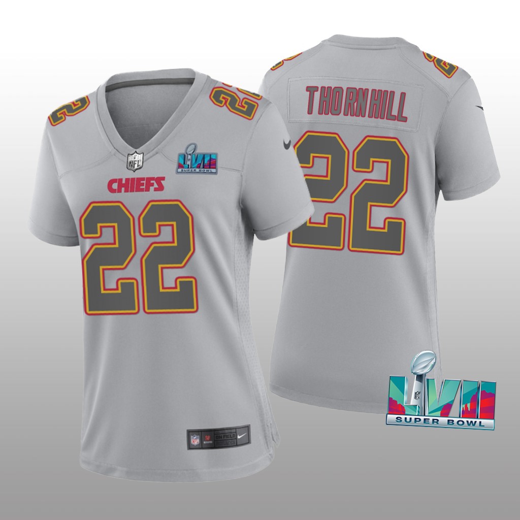 Kansas City Chiefs Juan Thornhill Gray Atmosphere Jersey Super Bowl LVII - Women's