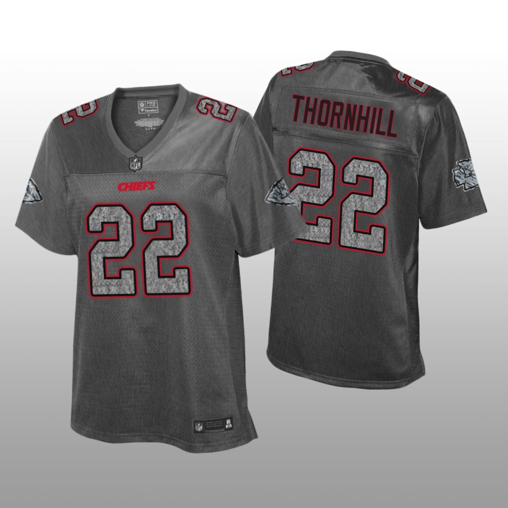 Kansas City Chiefs Juan Thornhill Heather Charcoal Jersey Static Fashion - Women's