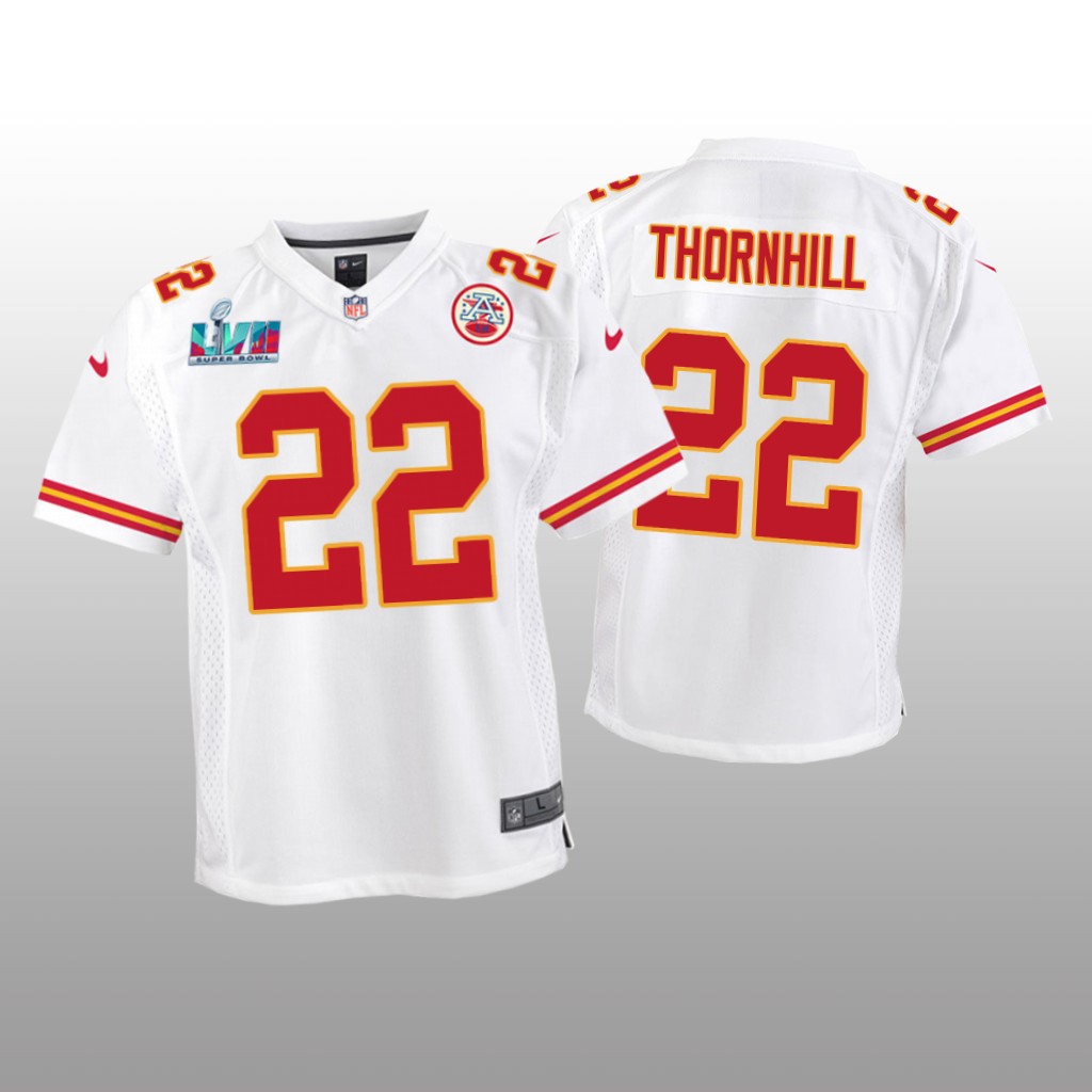 Kansas City Chiefs Juan Thornhill White Game Jersey Super Bowl LVII - Youth
