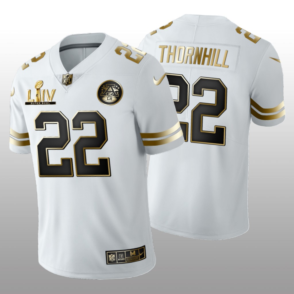 Kansas City Chiefs Juan Thornhill White Golden Edition Jersey Super Bowl LIV - Men's