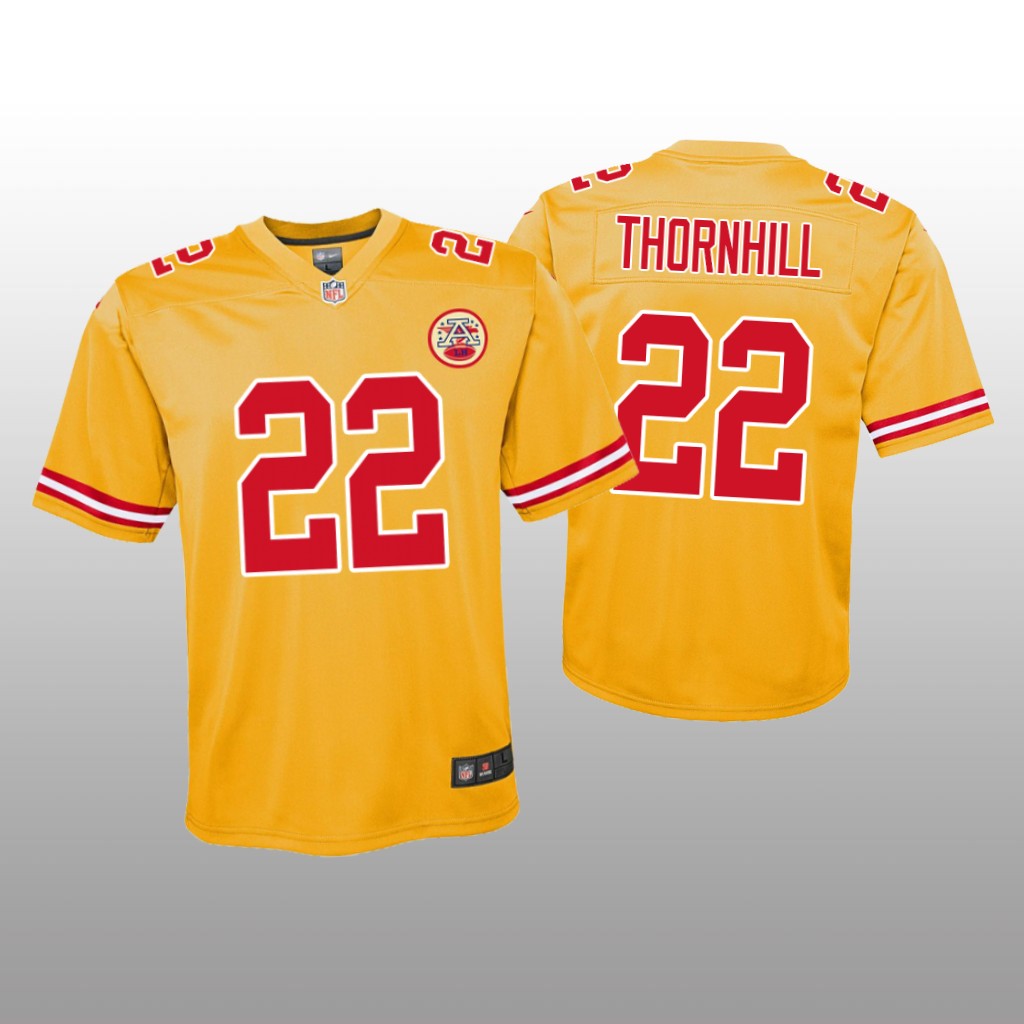 Kansas City Chiefs Juan Thornhill Yellow Jersey Inverted Game - Youth