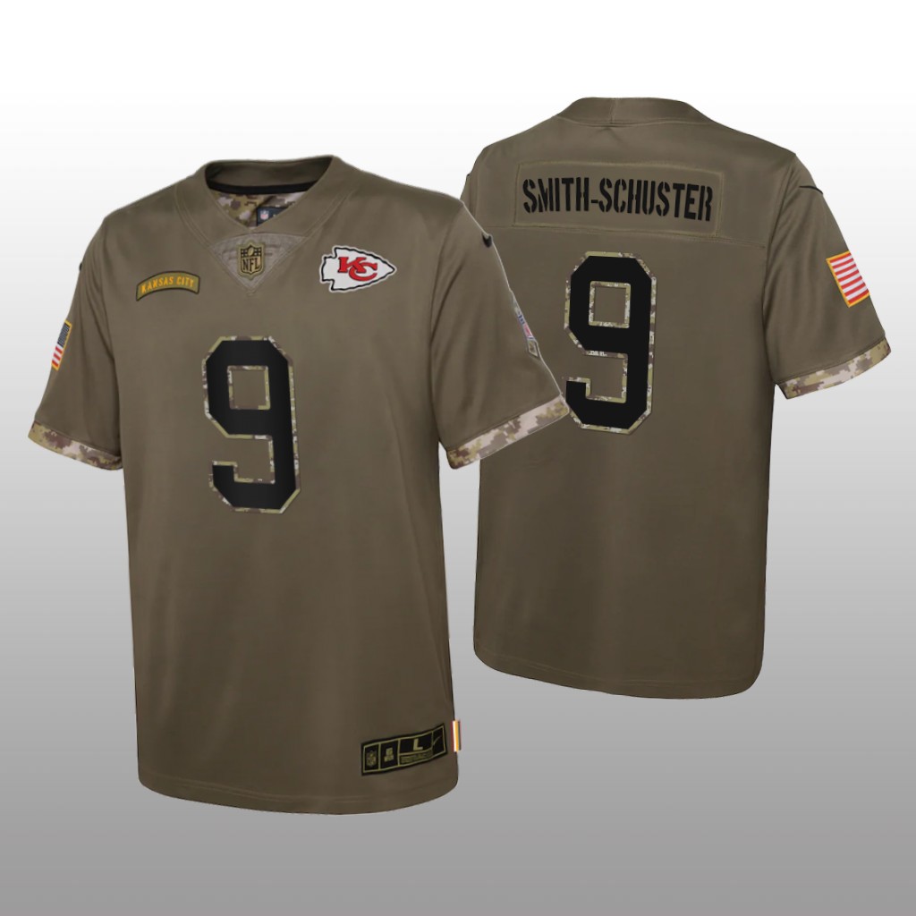 Kansas City Chiefs JuJu Smith-Schuster Olive Limited Jersey 2022 Salute To Service - Youth