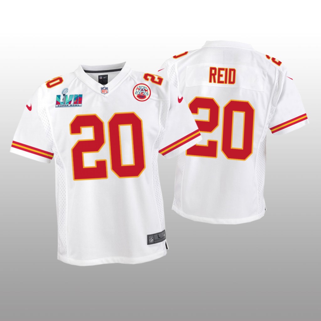 Kansas City Chiefs Justin Reid White Game Jersey Super Bowl LVII - Youth