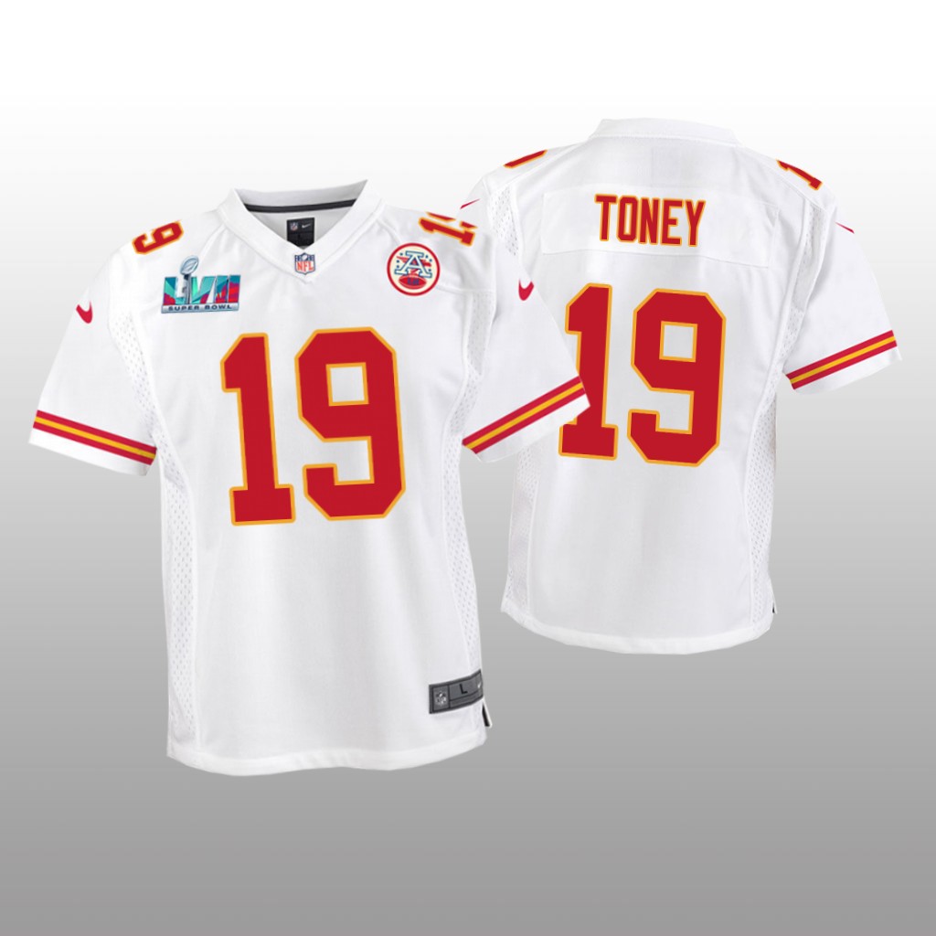 Kansas City Chiefs Kadarius Toney White Game Jersey Super Bowl LVII - Youth