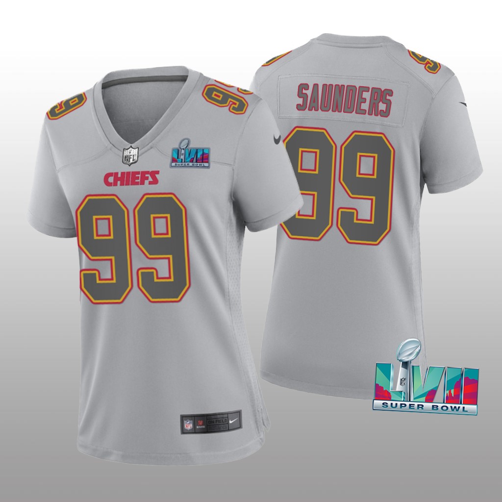 Kansas City Chiefs Khalen Saunders Gray Atmosphere Jersey Super Bowl LVII - Women's