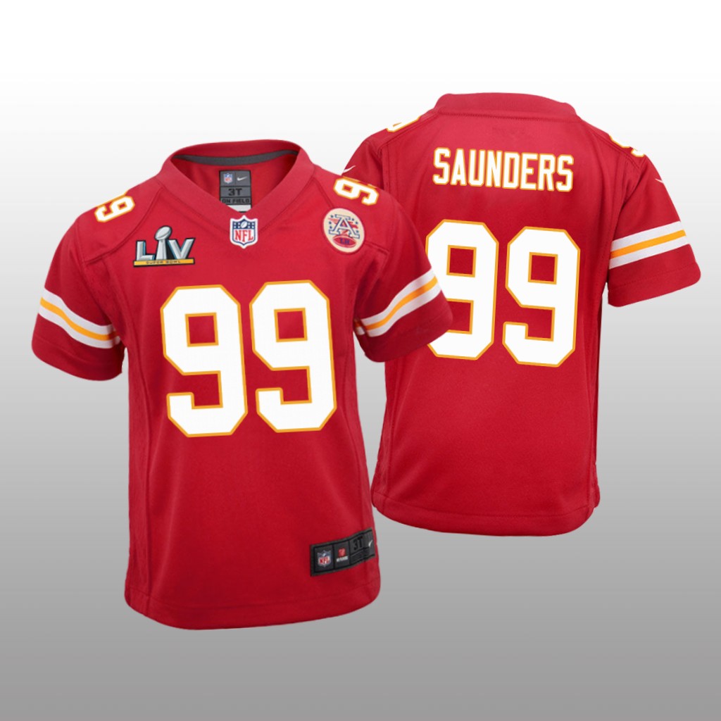 Kansas City Chiefs Khalen Saunders Red Game Jersey Super Bowl LV - Youth