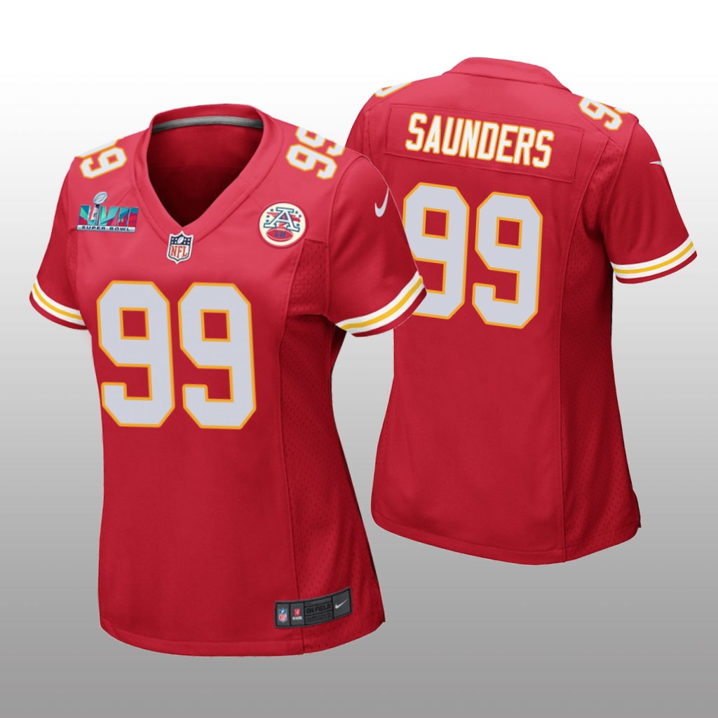 Kansas City Chiefs Khalen Saunders Red Game Jersey Super Bowl LVII - Women's