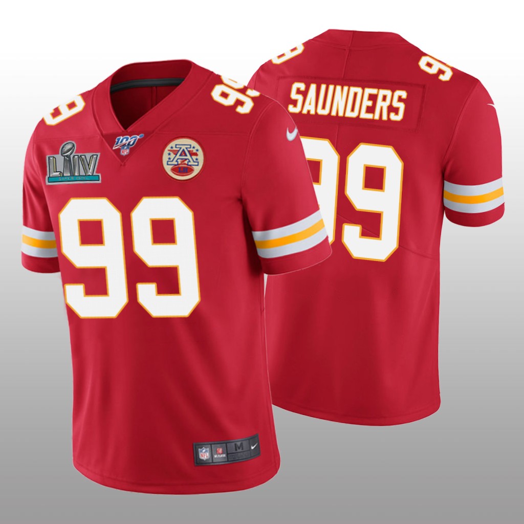 Kansas City Chiefs Khalen Saunders Red Vapor Limited Jersey Super Bowl LIV - Men's