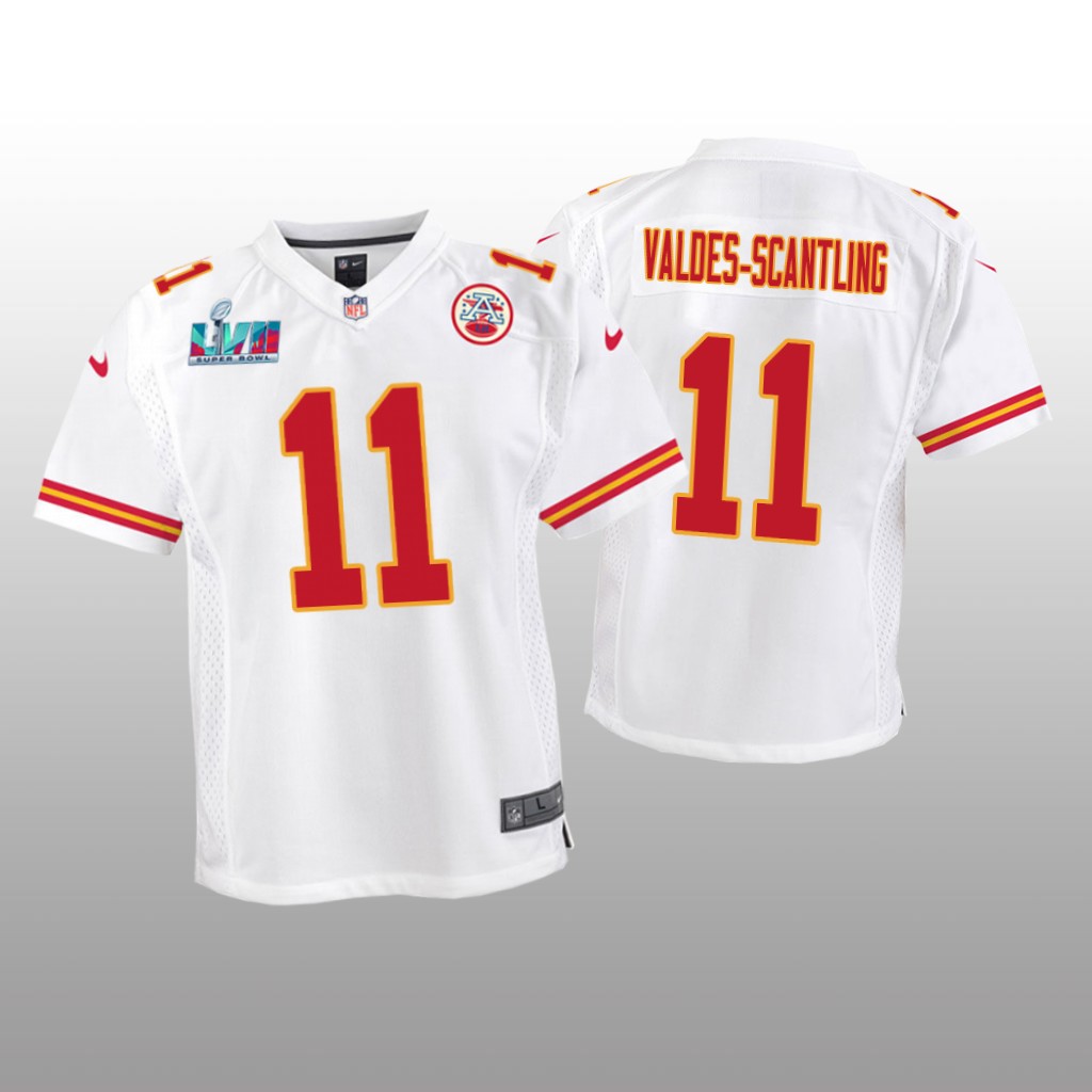 Kansas City Chiefs Marquez Valdes-Scantling White Game Jersey Super Bowl LVII - Youth
