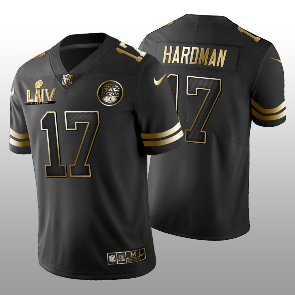 Kansas City Chiefs Mecole Hardman Black Golden Edition Jersey Super Bowl LIV - Men's