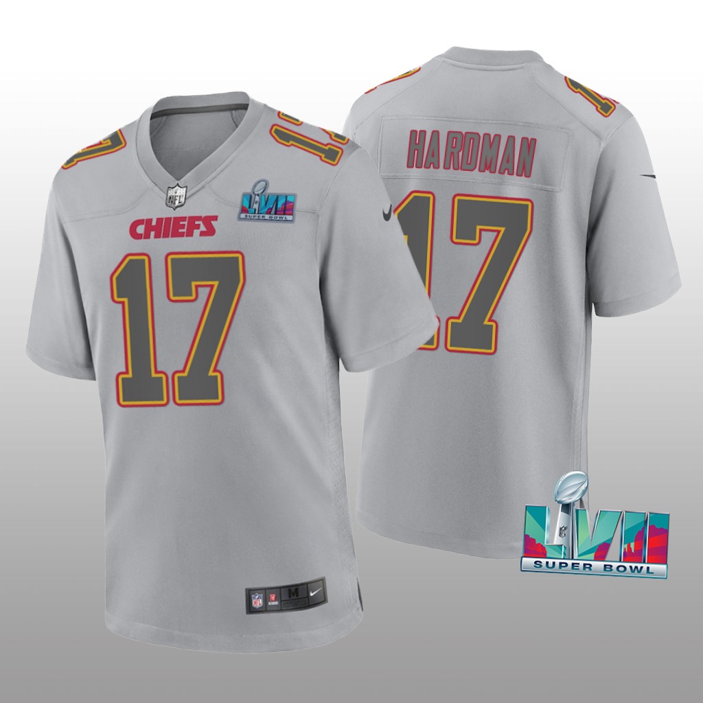 Kansas City Chiefs Mecole Hardman Gray Atmosphere Jersey Super Bowl LVII - Men's