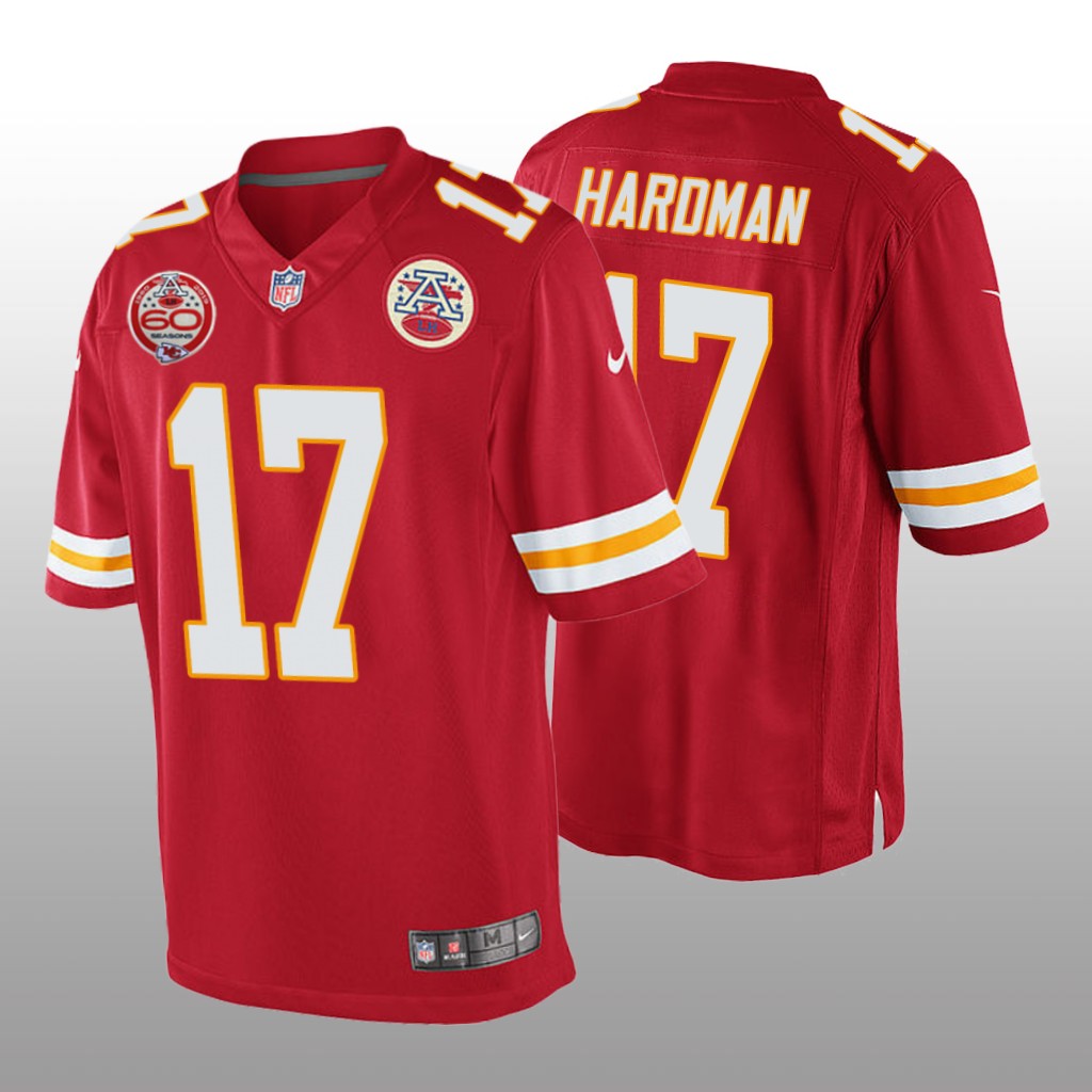 Kansas City Chiefs Mecole Hardman Red Game Jersey 60th Anniversary - Men's