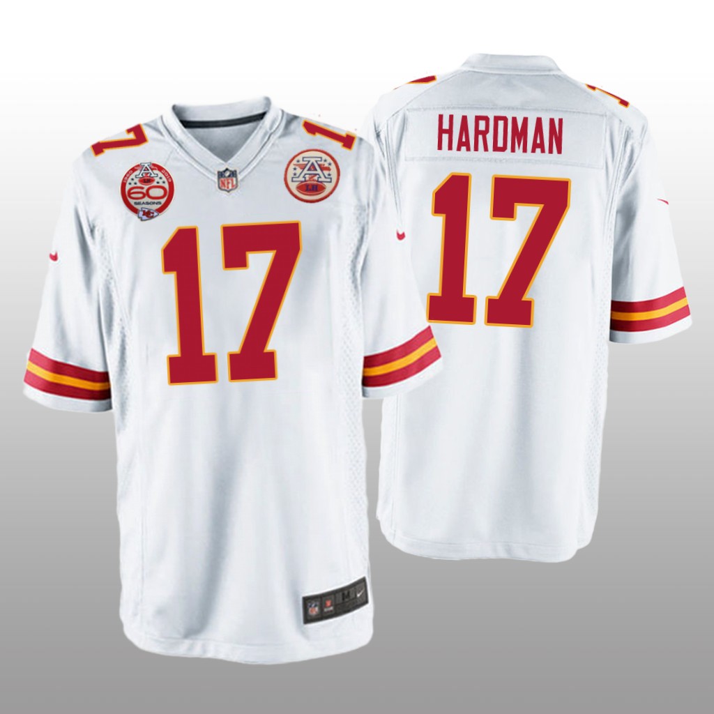 Kansas City Chiefs Mecole Hardman White Game Jersey 60th Anniversary - Men's