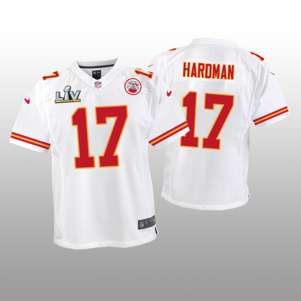 Kansas City Chiefs Mecole Hardman White Game Jersey Super Bowl LV - Youth